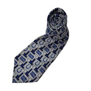 Indianapolis Colts Tie Mens Blue‎ All Over Print Necktie Silk NFL